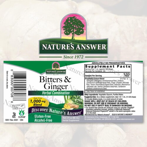 Nature's Answer 1000 mg Bitters & Ginger Perspective: back