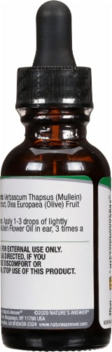 Nature's Answer Mullein Flower Ear Oil Perspective: back