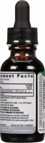 Nature's Answer Red Raspberry Herbal Supplement Perspective: back