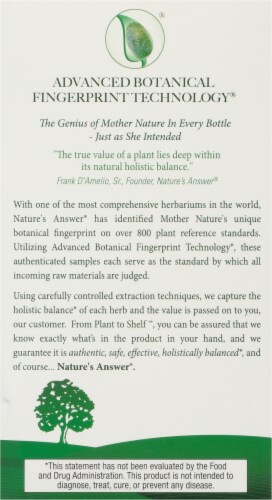 Nature's Answer Echinacea With Astragalus Herbal Blend Supplement Perspective: back