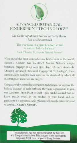 Nature's Answer Dong Quai Vegetarian Capsules Perspective: back