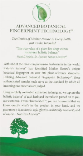 Natures Answer Spirulina Vegetarian Capsules 800mg Perspective: back