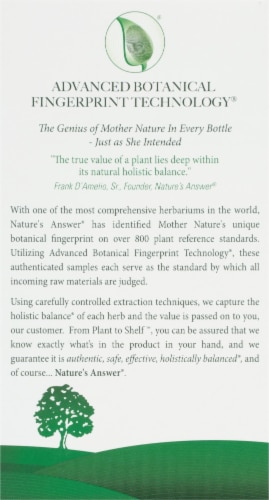 Nature's Answer Bacopa Vegetarian Capsules 500mg Perspective: back
