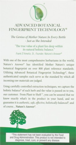Nature's Answer Boswellia Vegan Standardized Herbal Supplement 400mg Perspective: back