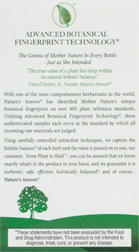 Nature's Answer Dong Quai Root Extract Herbal Supplement Vegetarian Capsules Perspective: back