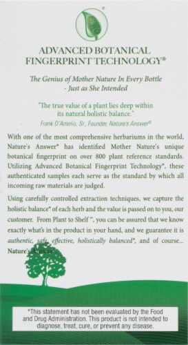 Nature's Answer® Milk Thistle Vegetarian Capsules Perspective: back