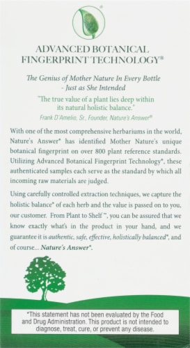 Nature's Answer® Passionflower Vegetarian Capsules 500mg Perspective: back