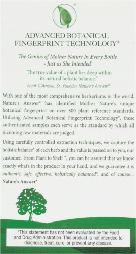 Nature's Answer® St. John's Wort Herb Extract Vegetarian Capsules 320 mg Perspective: back