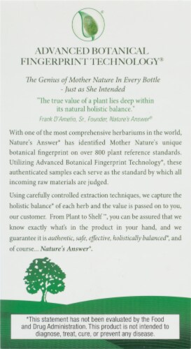 Nature's Answer White Willow Bark Extract Vegetarian Capsules 450mg Perspective: back