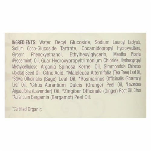 Nature's Answer Peppermint Essential Oil Body Wash - 1 Each - 16 OZ Perspective: back
