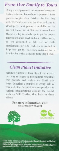 Natures Answer Sambucus Kids Formula Dietary Supplement 4000mg Perspective: back
