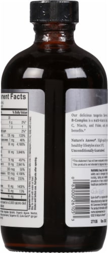 Nature's Answer B Complex Liquid Vitamin Perspective: back