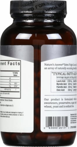 Nature's Answer Extra Virgin Coconut Oil Softgels Perspective: back