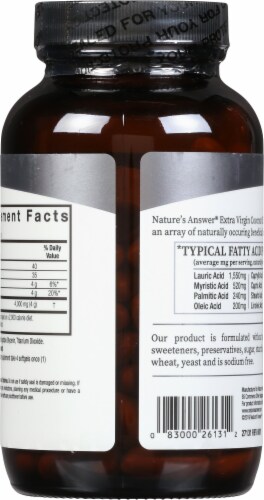 Nature's Answer Extra Virgin Coconut Oil Softgels Perspective: back