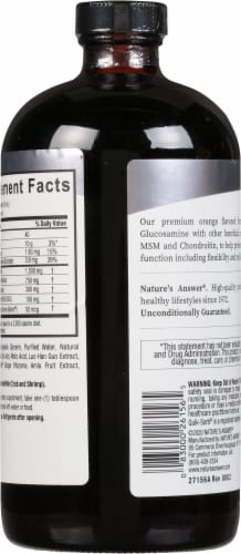 Nature's Answer Liquid Glucosamine and Chondroitin with MSM Natural Orange Perspective: back