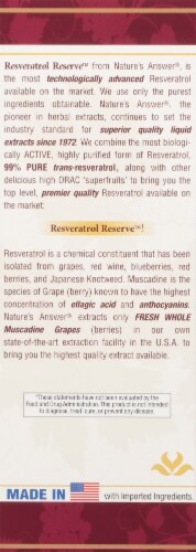 Nature's Answer Resveratrol Reserve Dietary Supplement Perspective: back