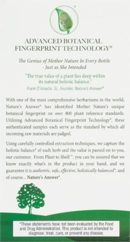 Nature's Answer Resveratrol Vegetarian Capsules 637mg Perspective: back