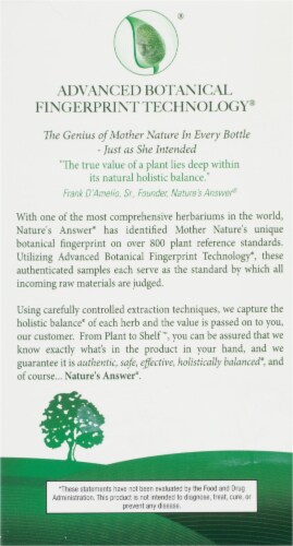 Nature's Answer® Adrenal Blend Vegetarian Capsules Perspective: back