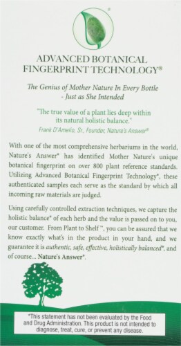 Nature's Answer Thyroid Blend Vegetarian Capsules Perspective: back