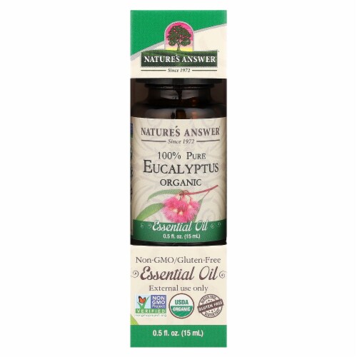 Nature's Answer 100% Pure Organic Essential Oil Eucalyptus - 0.5 fl oz (15 ml) Perspective: back