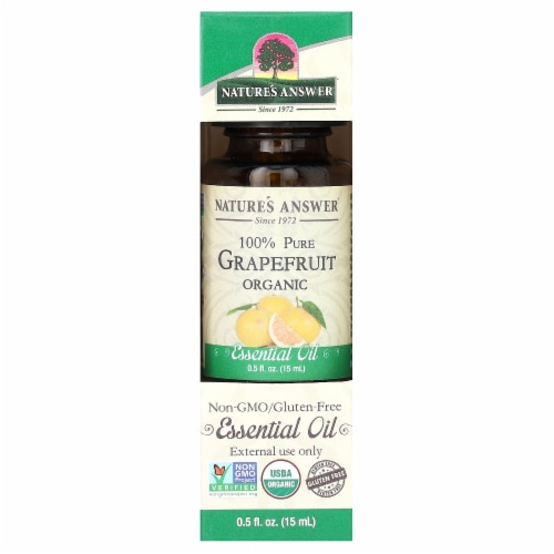 Nature's Answer 100% Pure Organic Essential Oil Grapefruit - 0.5 fl oz (15 ml) Perspective: back