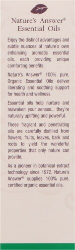 Nature's Answer Organic Patchouli Essential Oil Perspective: back
