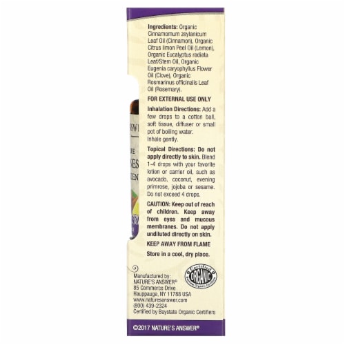 Nature's Answer 100% Pure Organic Essential Oil Blend Thrones - 0.5 fl oz (15 ml) Perspective: back