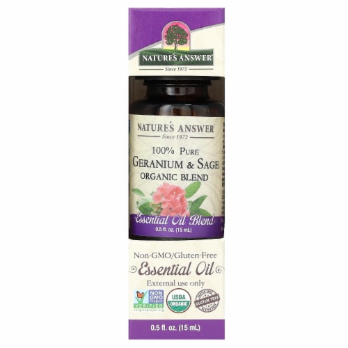 Nature's Answer 100% Pure Organic Essential Oil Blend Geranium & Sage - 0.5 fl oz (15 Perspective: back