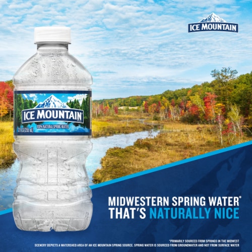 Ice Mountain 100% Natural Spring Water Bottle Perspective: back