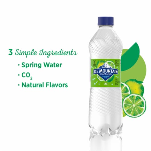 Ice Mountain Lime Flavored Sparkling Bottled Water Perspective: back