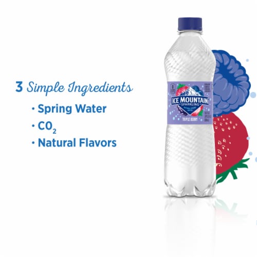 Ice Mountain Berry Flavored Sparkling Bottled Water Perspective: back