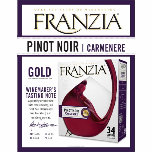 Franzia Vintner Select Pinot Noir/Carmenere Red Blend Wine Perspective: back