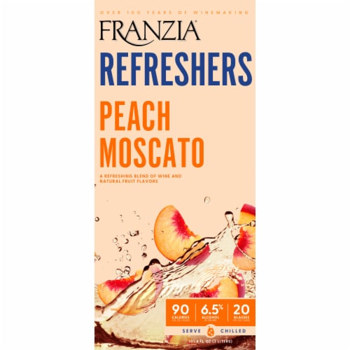 Franzia Refreshers Peach Moscato Flavored Wine Perspective: back