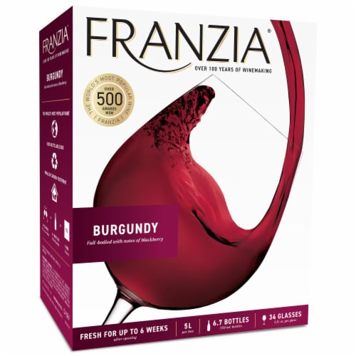 Franzia Burgundy World Classics Blend Red Wine Box Perspective: back