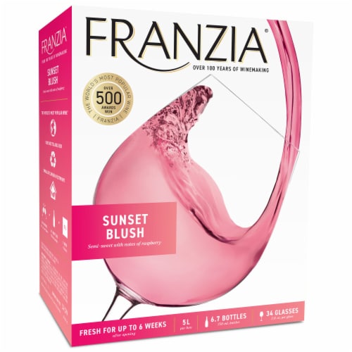 Franzia Sunset Blush Pink Box Wine Perspective: back