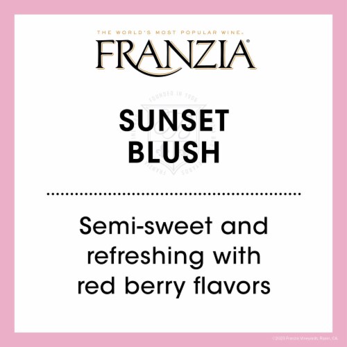 Franzia Sunset Blush Blend Rose Wine Box Perspective: back