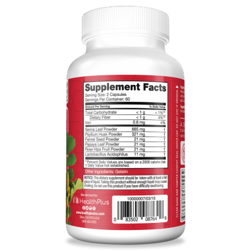 Super Colon Cleanse® Capsules Perspective: back