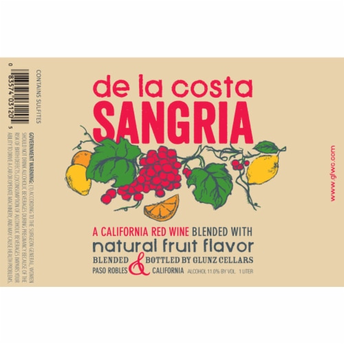 De La Costa Sangria California Red Wine Perspective: back
