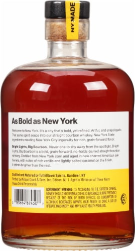 Hudson Whiskey Bright Lights Big Bourbon NY Straight Bourbon Whiskey Perspective: back
