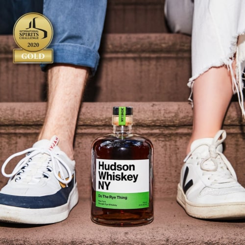 Hudson Whiskey Do The Rye Thing NY Straight Rye Whiskey Perspective: back