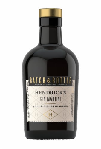 Batch & Bottle Hendrick's Gin Martini Ready to Drink Cocktail Single Bottle Perspective: back