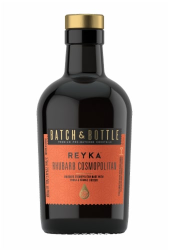 Batch & Bottle Reyka Rhubarb Cosmopolitan Ready to Drink Cocktail Single Bottle Perspective: back