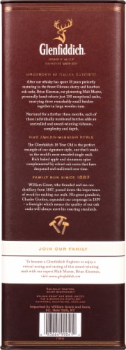 Glenfiddich 18 Year Old Single Malt Scotch Whisky Perspective: back