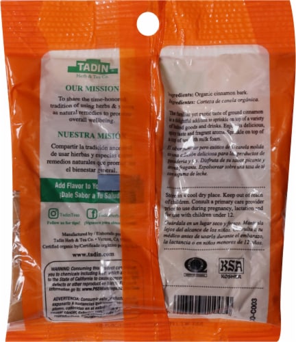 Tadin® Organic Ground Cinnamon Perspective: back