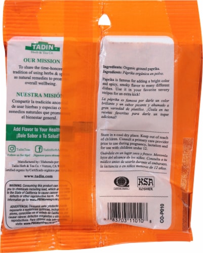 Tadin® Organic Paprika Perspective: back