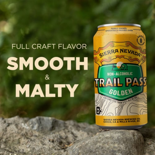 Sierra Nevada Trail Pass Non-Alcoholic Golden Craft Beer Perspective: back