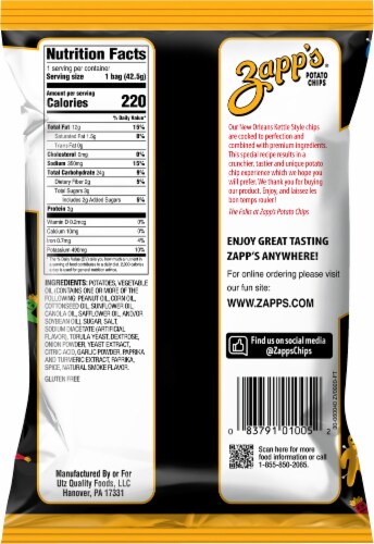 Zapp's New Orleans Kettle-Style Potato Chips, Voodoo Crunchy Chips | 30 Count Perspective: back