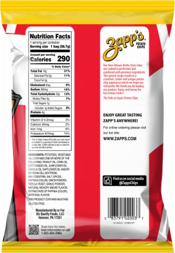 Zapp's® Spicy Cajun Crawtators New Orleans Kettle Style Potato Chips Perspective: back