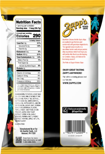 Zapp's Voodoo New Orleans Kettle Style Potato Chips Perspective: back