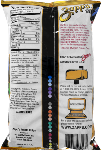 Zapp's Voodoo New Orleans Kettle Style Potato Chips Perspective: back